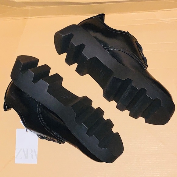 Square chunky low heel lug shoes with pull tabs 37 - Picture 4 of 5